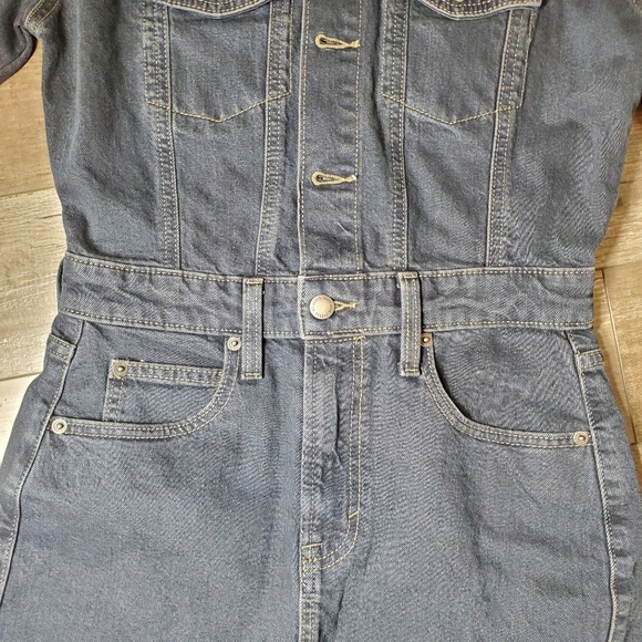 NWT Universal Thread Long Sleeve Black Wash Denim Maxi Dress Women's Size 0 - Picture 14 of 16